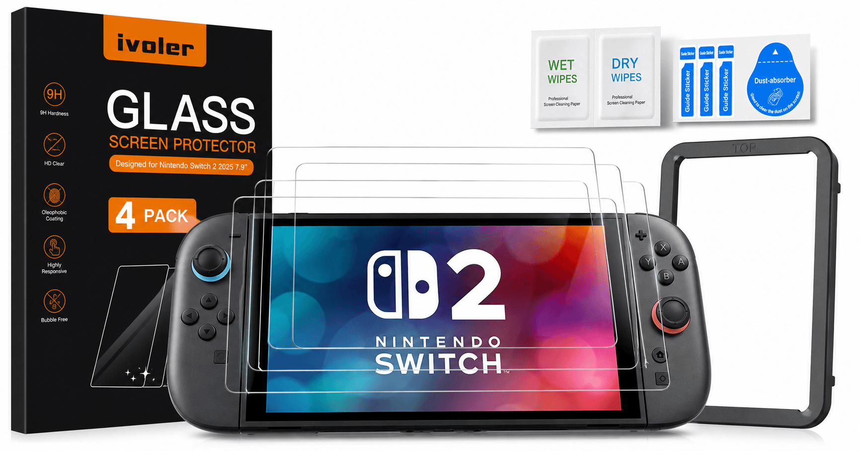 ivoler 4‑Pack Tempered Glass Screen Protector for Nintendo Switch 2 (2025) Review